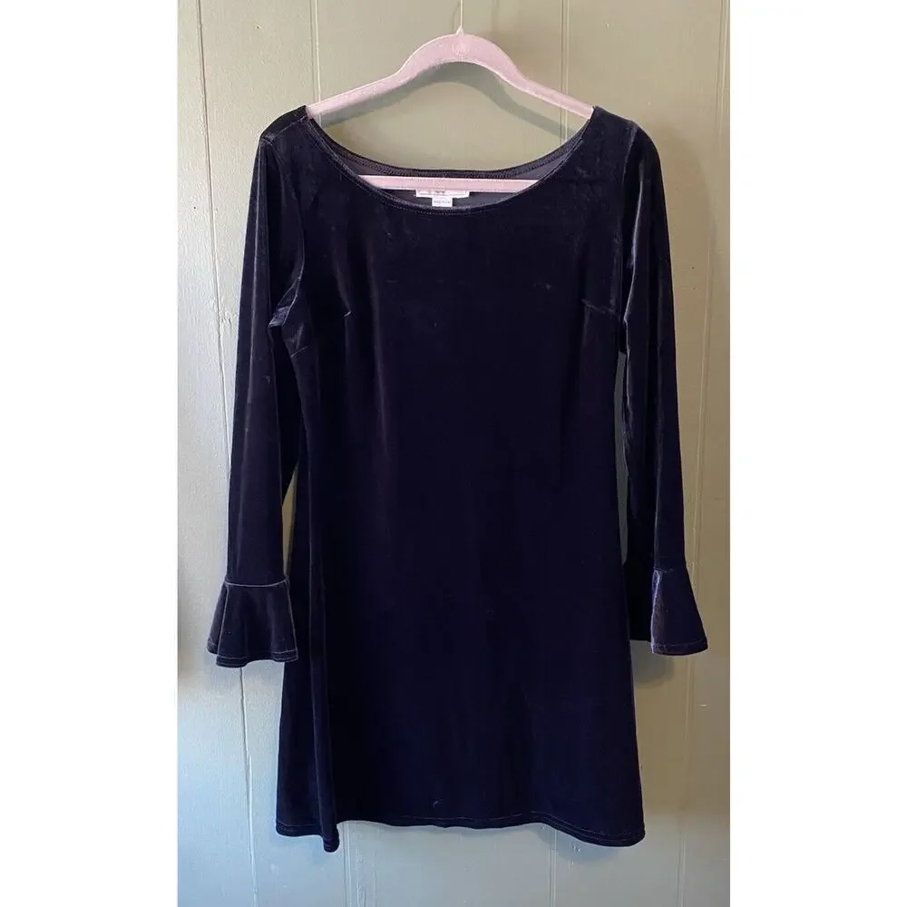 Jessica McClintock Gunne Sax Dress Size 11 Vintage Black Velvet Prom Party Guest